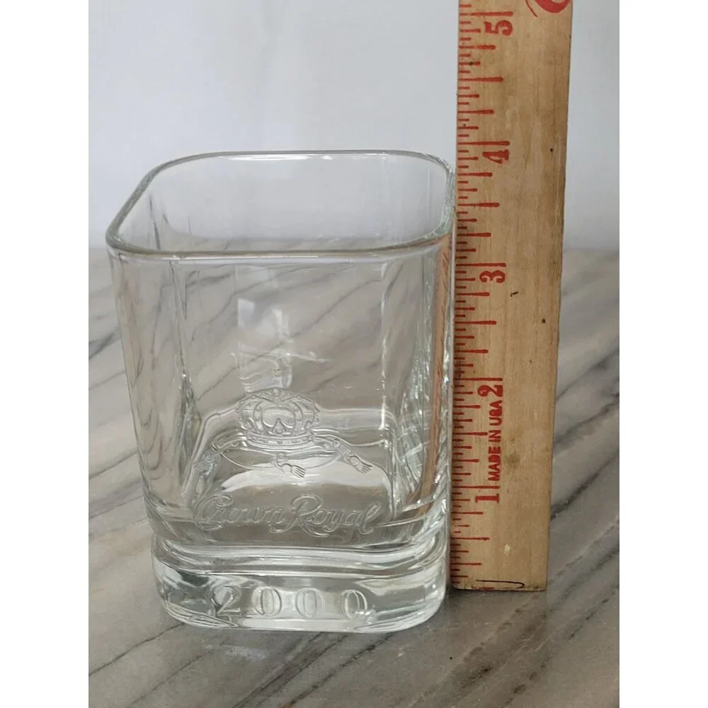 Crown‎ Royal Vintage 2000 Commemorative Square Glass Tumbler Rocks